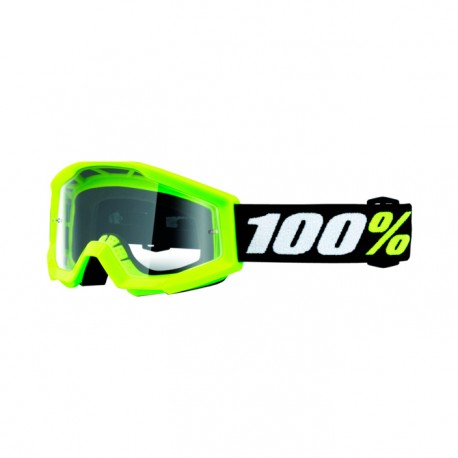 maschera junior 100% Strata Mini Goggle Yellow - Clear Mirror Red