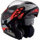 Casco Moto Modulare Omologato P/J Mt Helmet ATOM sv W17 A5 Nero Argento Rosso Opaco