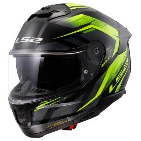 CASCO DA MOTO INTEGRALE LS2 STREAM II FURY BLACK H-V YELLOW