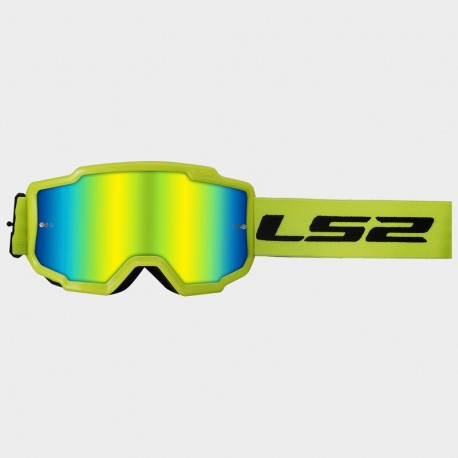 MASCHERA LS2 CHARGER YELLOW CON LENTE SPECCHIO GOLD