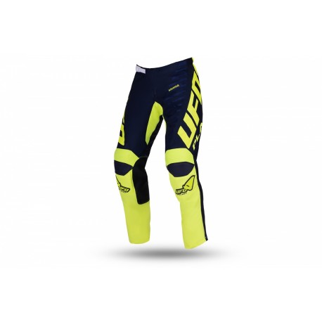 PANTALONI MOTOCROSS UFO KIMURA DA BAMBINO BLU E GIALLO FLUO