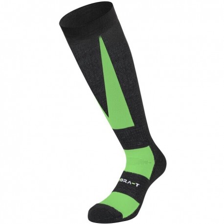 Calze Tecniche Lunghe con Lana e Polipropilene - Verde fluo KEDRA-T